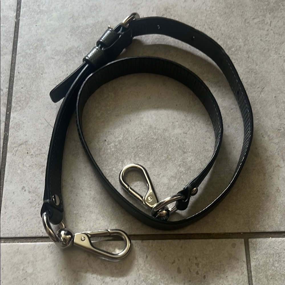 Coach Dark Silver Leather Purse Strap